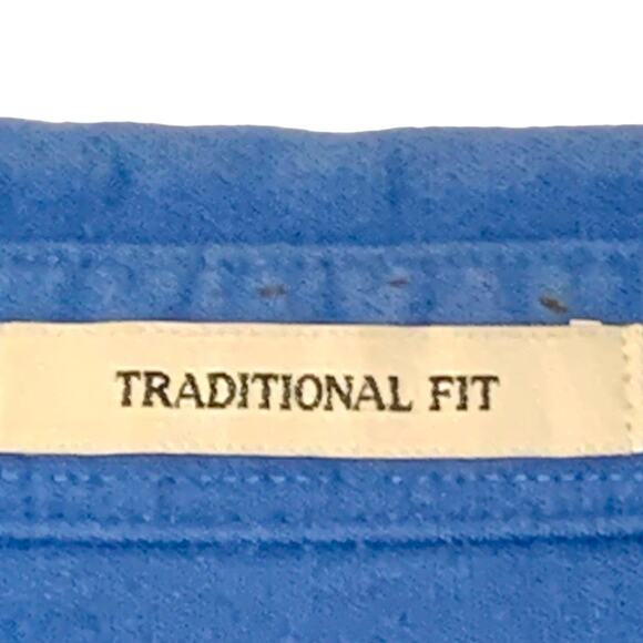 Men's L.L. Bean Blue Chamois Cloth Shirt Chest Pockets Traditional Fit 187923 - Picture 3 of 7